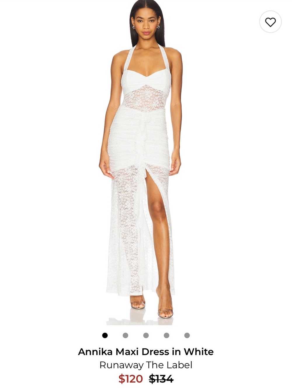 Away White Lace Halter Maxi Dress